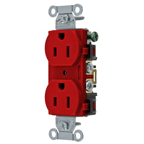 Hubbell 5252ar 15 Amp 125 Volt 2 Pole 3 Wire Nema 5 15r Red Straight
