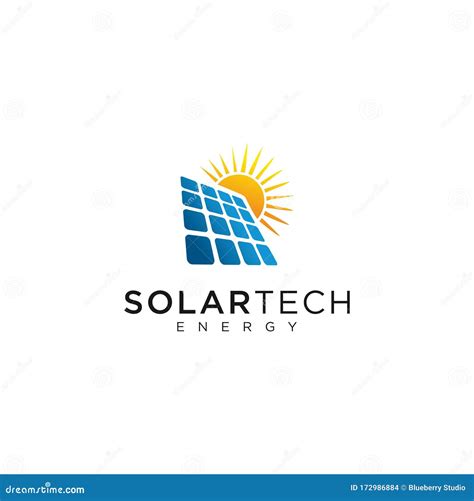 Creative Solar Energy Logo Design Solar Tech Logo Design Vector Stock