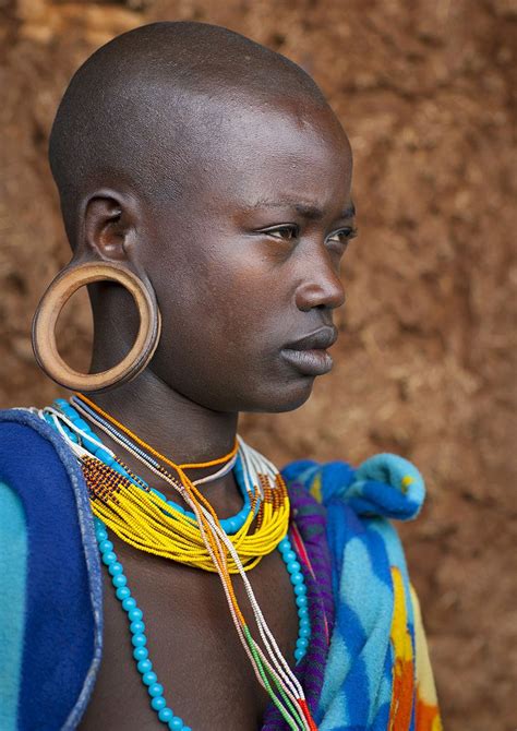Suri Woman With Big Ear Rings Kibish Ethiopia African Tribes