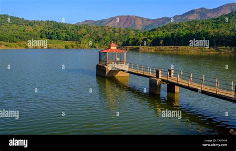 Hirekolale Lake Surrounded By Western Ghat Mountain Range Chikmagalur