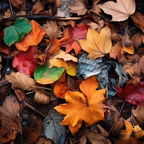 Premium Ai Image Decaying Autumn Leaves
