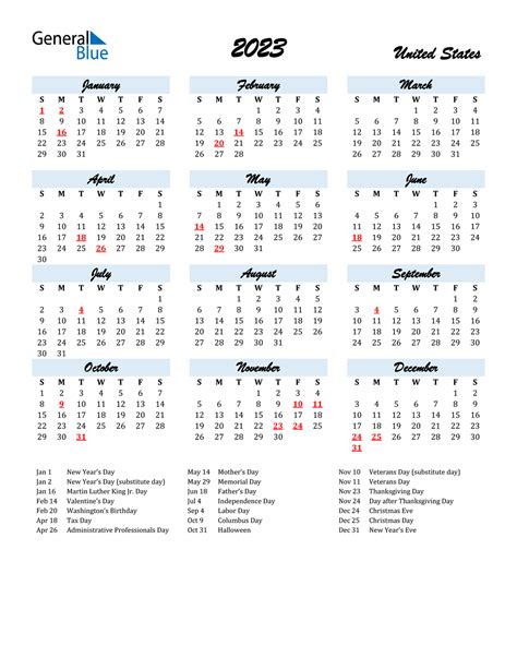 Printable Calendar For 2023 With Holidays Time And Date Calendar 2023