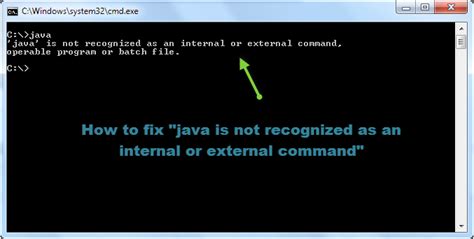 Java Is Not Recognized As An Internal Or External Command Windows