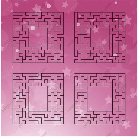 Square Maze Vector Hd Png Images A Set Of Square Mazes Conundrum