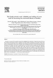 Pdf The Family Attitude Scale Reliability And Validity Of A New