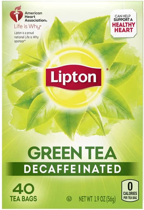 Lipton Decaffeinated Green Tea Bags 40 Count Whole And Natural