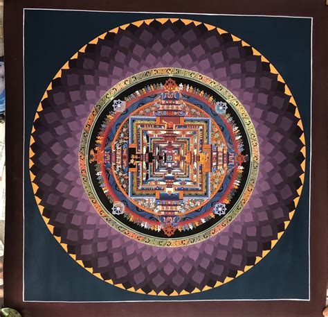 Lotus Kaalchakra Mandala Traditional Tibetan Thangka 19 X 19