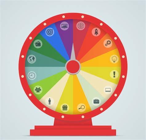 Premium Vector Wheel Of Fortune With Business Icon
