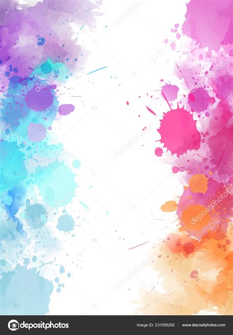 Vertical Banner Background Colorful Watercolor Imitation Splash Blots