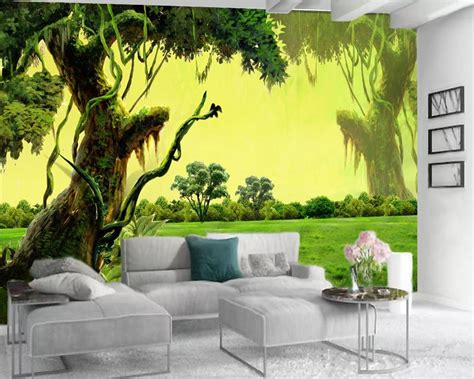 Custom 3d Landscape Wallpaper Fantasy Grassland Scenery Romantic