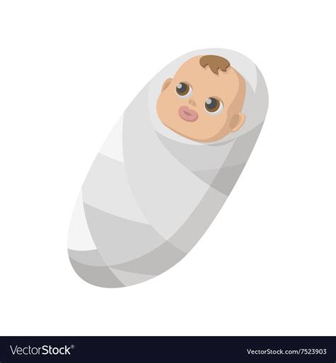 Newborn Baby Cartoon Icon Royalty Free Vector Image