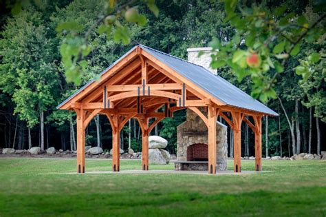 20 X 24 Alpine Timber Frame Pavilion Outdoor Pavilion Backyard