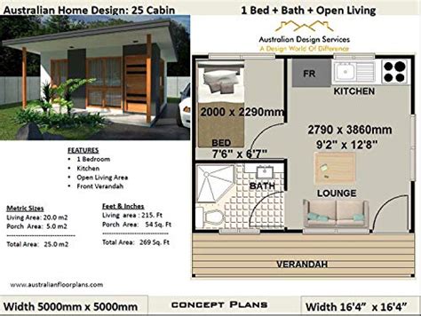 Small Cabin House Plan 25 Cabin 25 M2 269 Sq Foot 1 Bedroom Cabin