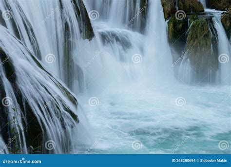 Strbacki Buk Waterfall On Una River In Bosnia And Herzegovina Stock