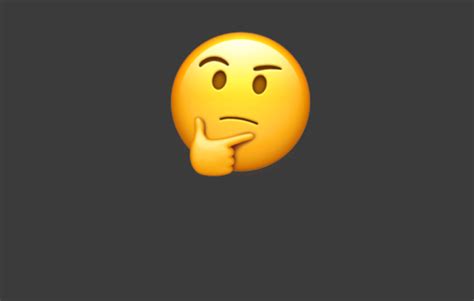 This emoji shows a face with a serious frown, one eyebrow raised, looking upwards with its thumb and index finger resting on its chin. Watch: Are emoji above the law? | this.