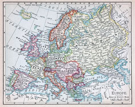 19th Century Topographic Map Of Europe Topographic Map Europe Map Map