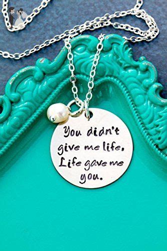 Stepmom Necklace Dii Stepmother T You Didnt Give Me Life Life Gave Me You Handstamped