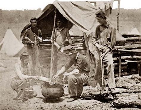 Camp Of 71st New Vols Cook House Soldiers Getting Dinner Ready 200