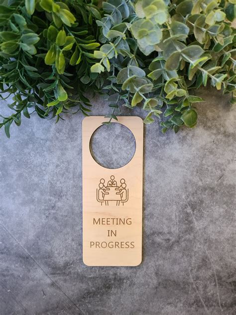 Meeting In Progress Do Not Disturb Door Hanger Virtual Etsy