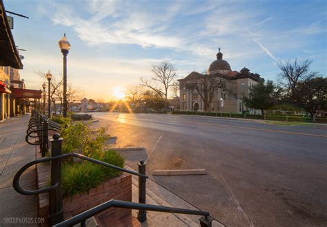 Sunrise On The Square In Downtown San Marcos Tx