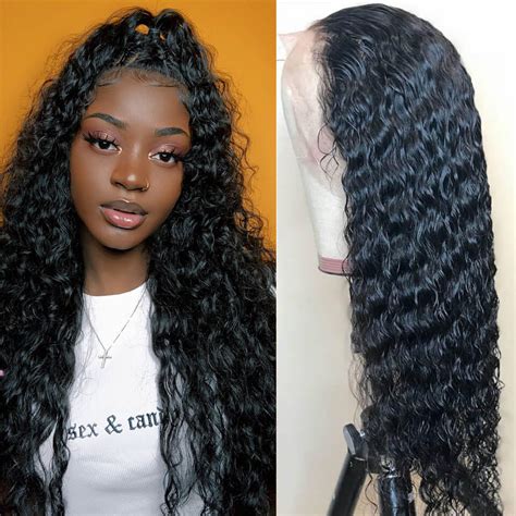 Human Hair Water Wave Lace Front Wigs 150 200 Density