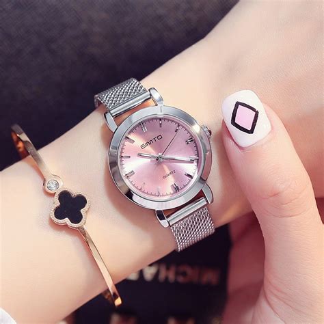 GIMTO Mini Dress Women Watches Silver Brand Quartz Ladies Watch Fashion Girl Bracelet Wristwatch 