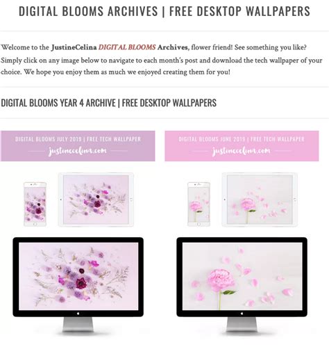 Digital Blooms August 2019 Free Desktop Wallpaper Justinecelina