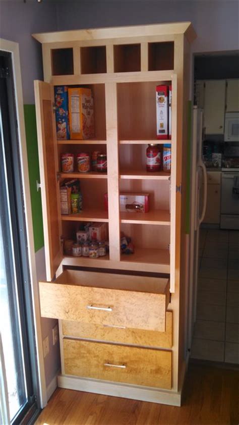 .solid maple wood coated with a clear satin finish.pantry pull our shelf cabinet slide out tray 12 the rear of the slide fits into the plastic bracket which is mounted to either the cabinet back or. Maple Pantry Cabinet - by BigRedKnothead @ LumberJocks.com ...