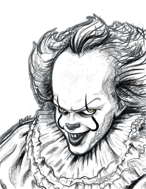 Scary Pennywise Coloring Pages More Images For Scary Pennywise
