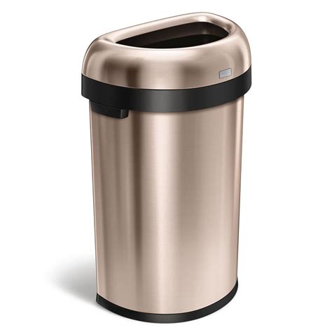With the aid of sensors, it opens and closes conveniently. simplehuman 60-Liter Rose Gold Heavy-Gauge Stainless Steel ...