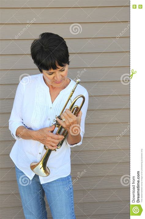 Female Trumpet Player Stock Photo Image Of Trumpet 76680458
