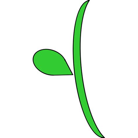 Flower Stem And Leaves Template