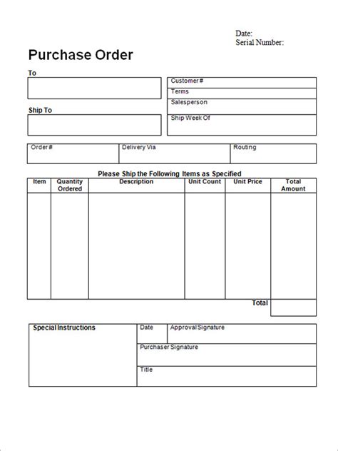 Purchase Order Request Template Doctemplates