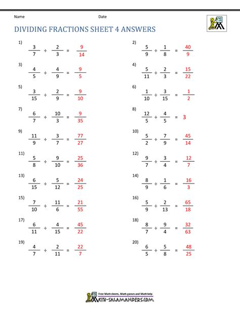 Dividing By Unit Fractions Worksheets