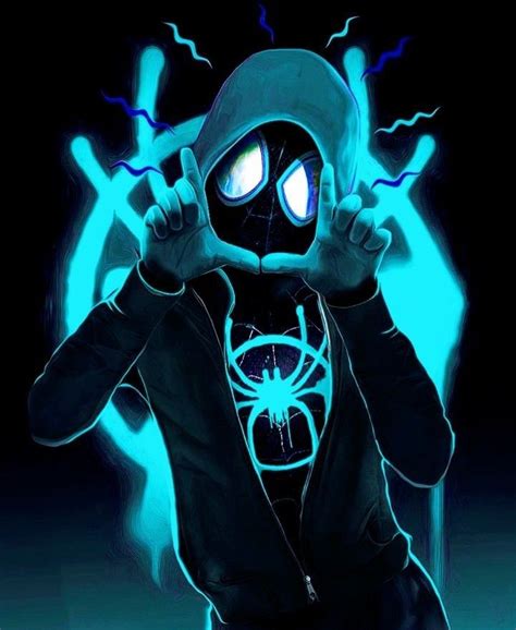 Miles Morales Spider Man Suit Blue Marvel Superhero Posters Marvel