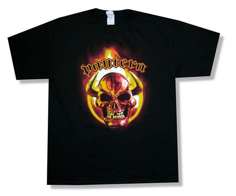 Pantera Skull With Horns Cfh Logo Black T Shirt New Official Band Merch