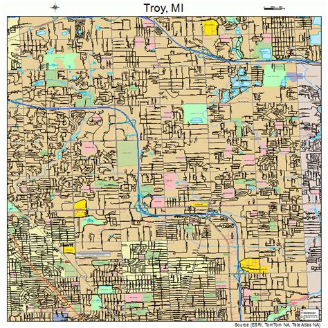 Troy Michigan Street Map 2680700