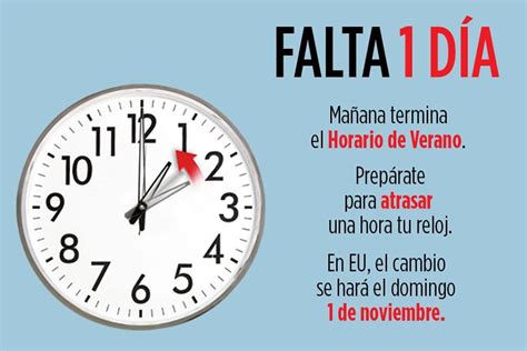El horario de verano comienza el 28 marzo 2021, domingo. Horario: No se te olvide atrasar una hora tu reloj por el ...