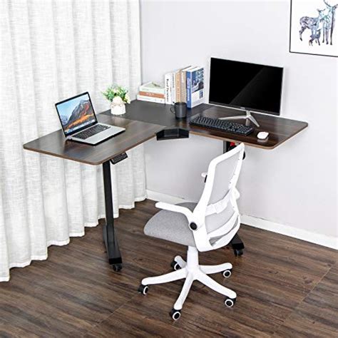 Elecwish L Shaped Desk Electric Height Adjustable Corner Computer Desk
