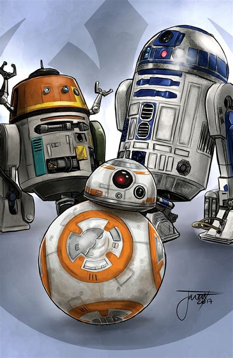 R2d2 With Bb 8 And Chopper Leia Star Wars Star Wars Art Asoka Tano Star Wars Painting Little