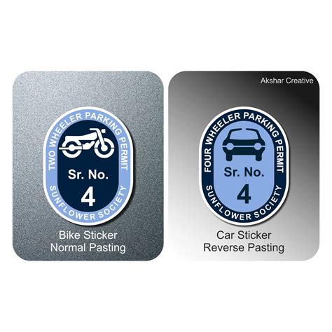 Vehicle Parking Stickers For Society And Apartments Cylinderical