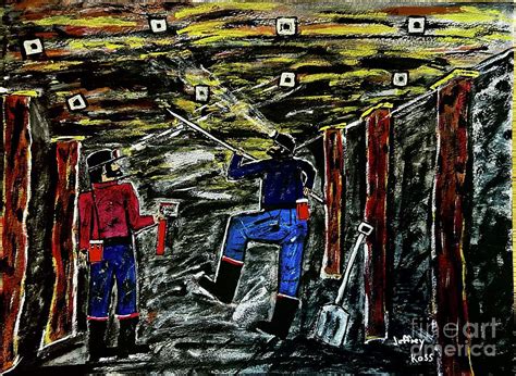 Pulling Loose Rock Down In The Mine Painting By Jeffrey Koss Pixels