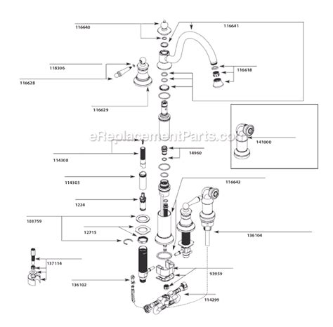 Like all moen faucets, those in the 7400 series have removable cartridges. Moen Kitchen Sink Faucet | S712 | eReplacementParts.com