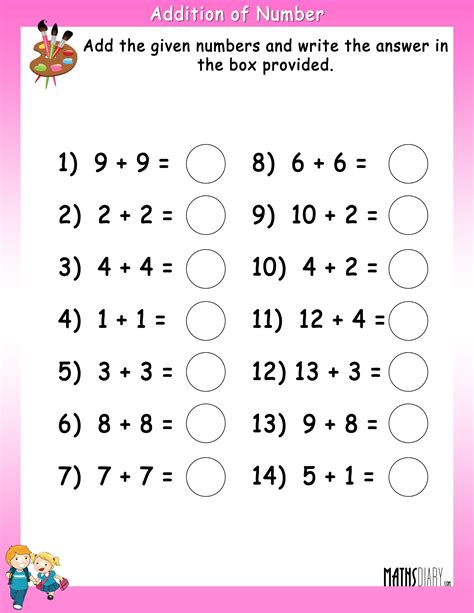 Addition Grade 1 Math Worksheets Page 2