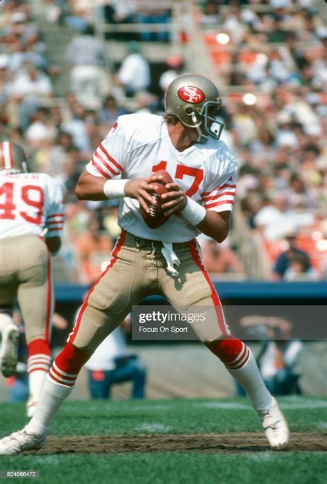 Steve Deberg Of The San Francisco 49ers Drops Back To Pass During An