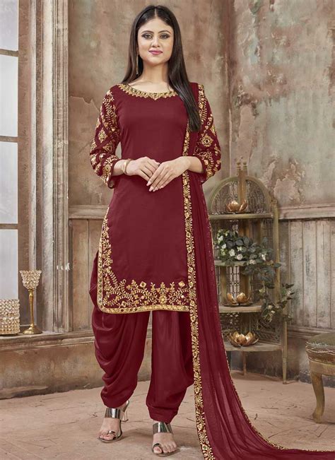 Buy Art Silk Designer Patiala Salwar Kameez Online Party Wear Salwar