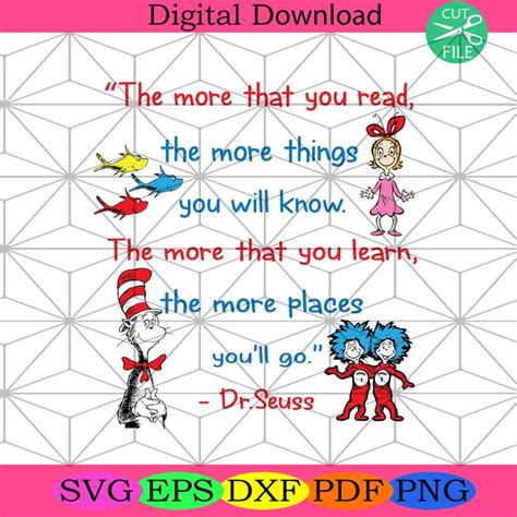 The More That You Read Dr Seuss Svg Dr Seuss Svg Cat In The Hat Svg