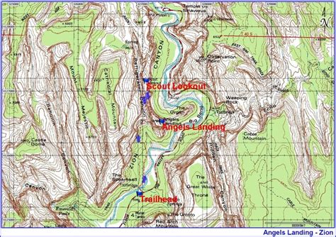 Topographic Map Zion National Park