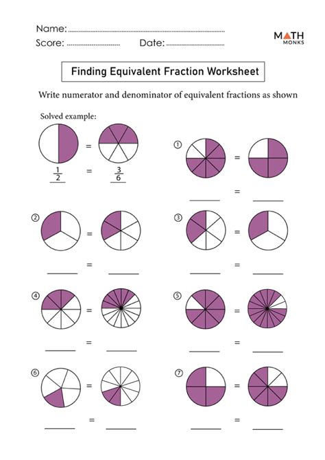 Worksheets For Equivalent Fractions