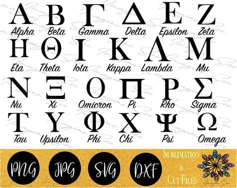 Greek Letters Svg Png Greek Alphabet Svg Individual Cut Files Digital Download For Cricut